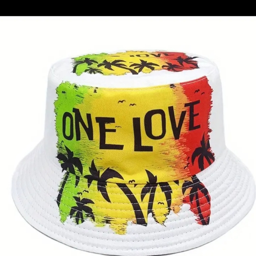 "One Love" Colorful Bucket Hat 22"-23" - Picture 3 of 4